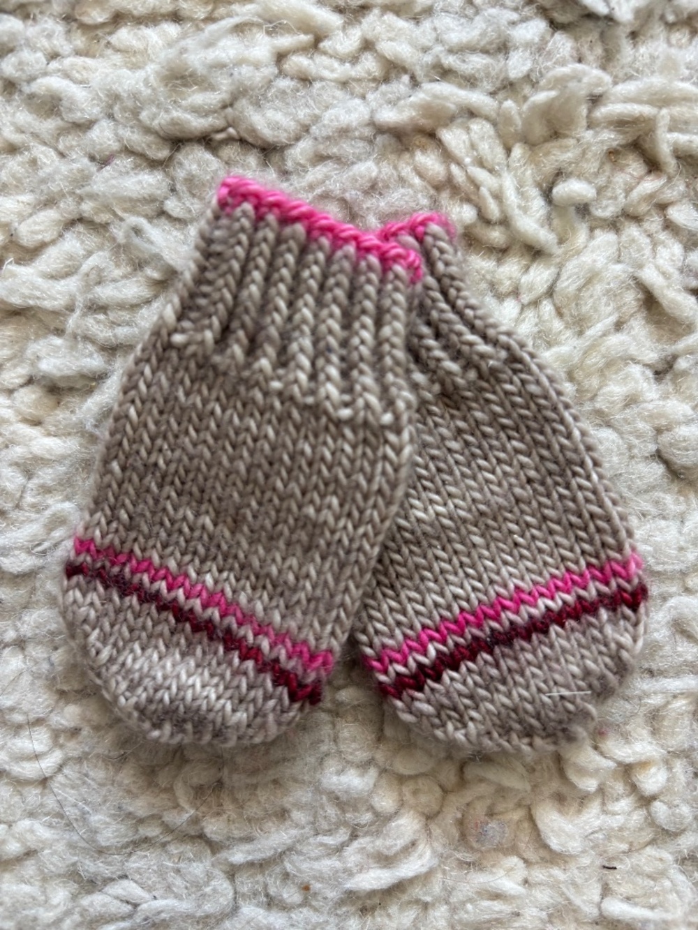Handknit Vintage Inspired Baby Mittens Mitts Scratch Newborn like Misha Puff